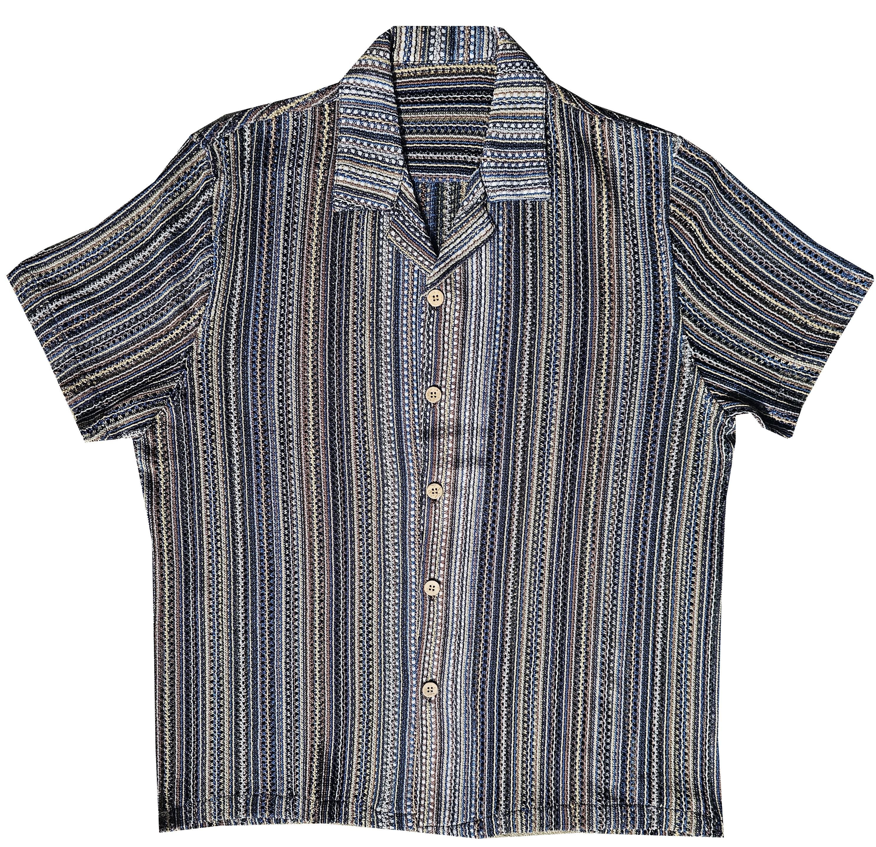Surf Vibrant Crochet Button Down Shirt