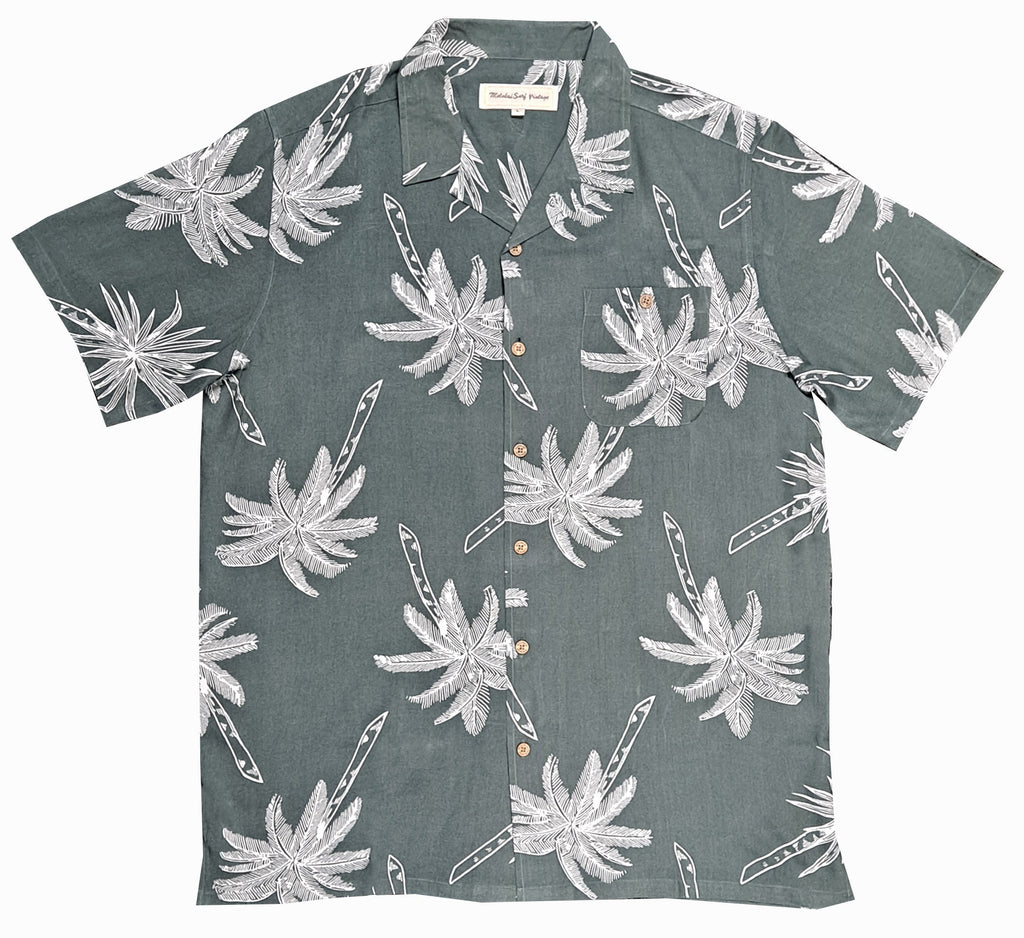 Vintage Olive Green and White Palms