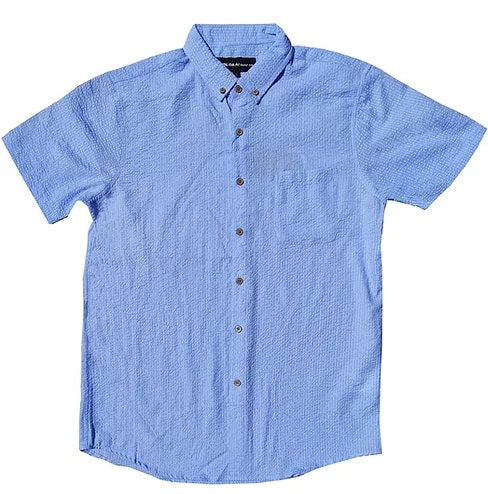 Solid Baby Blue Seersucker Button Down Shirt
