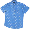 Sky Blue Palms Button Down Shirt