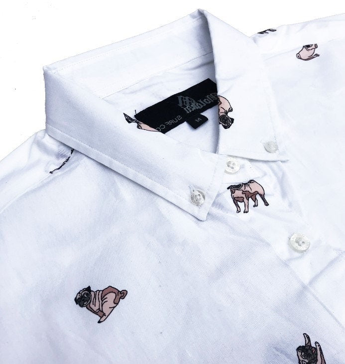Pug Dog Button Down Shirt