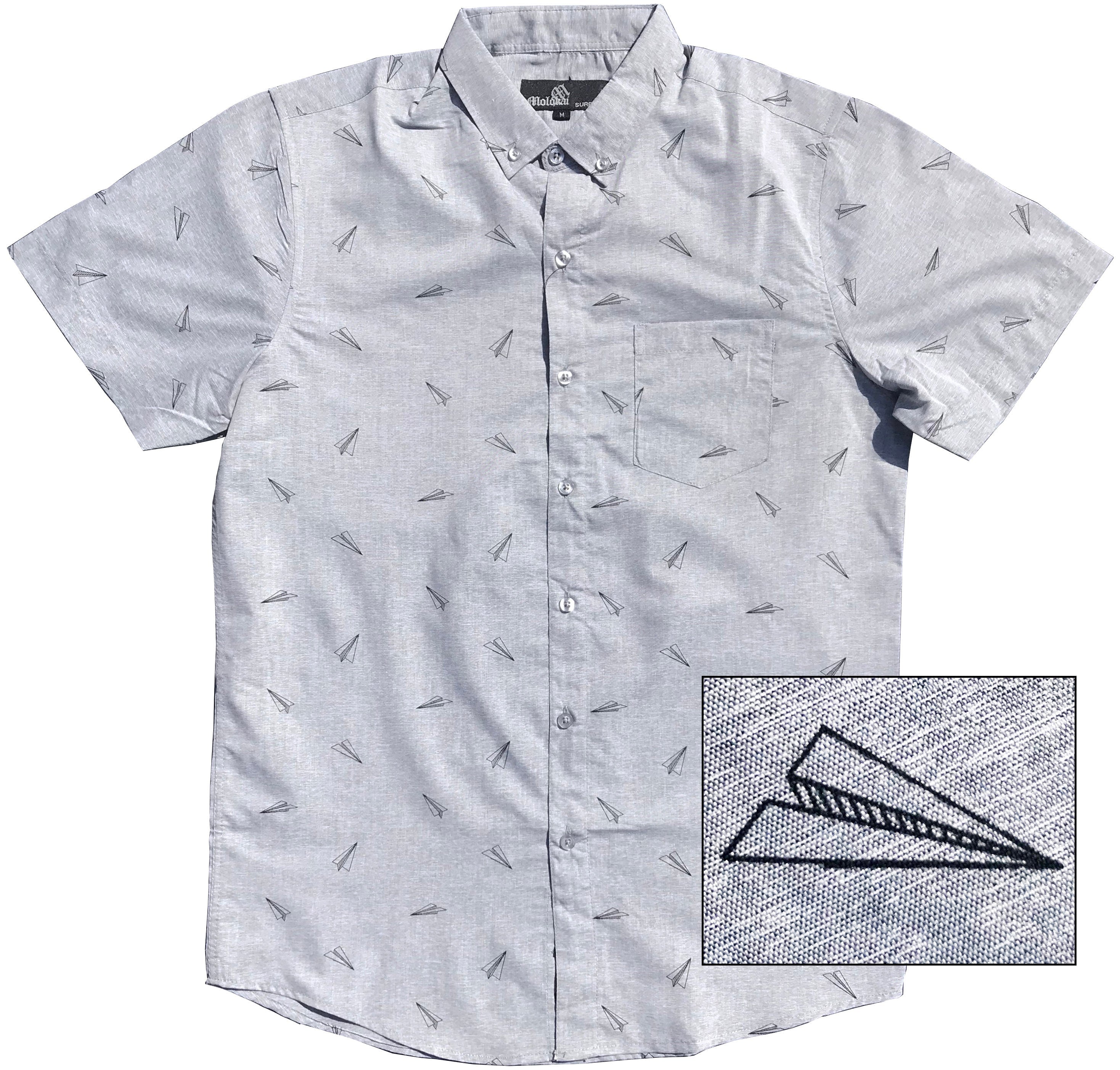 Boys Paper Airplanes Button Down Shirt