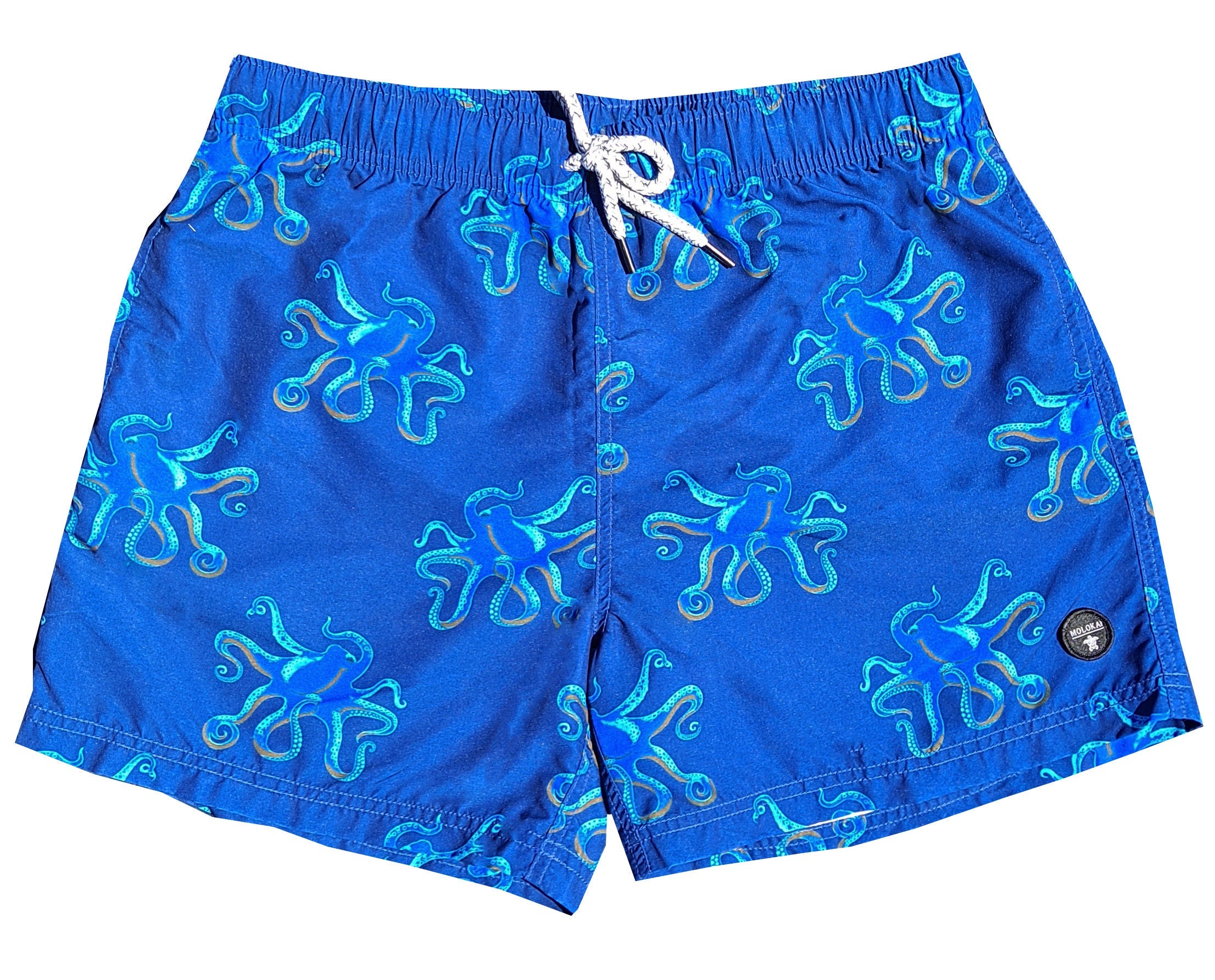 Ocean Blue Octopus Swim Trunks