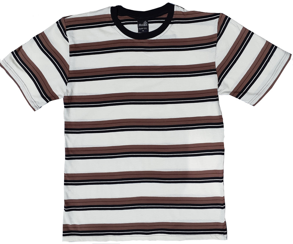 Brown and White Striped Shirt