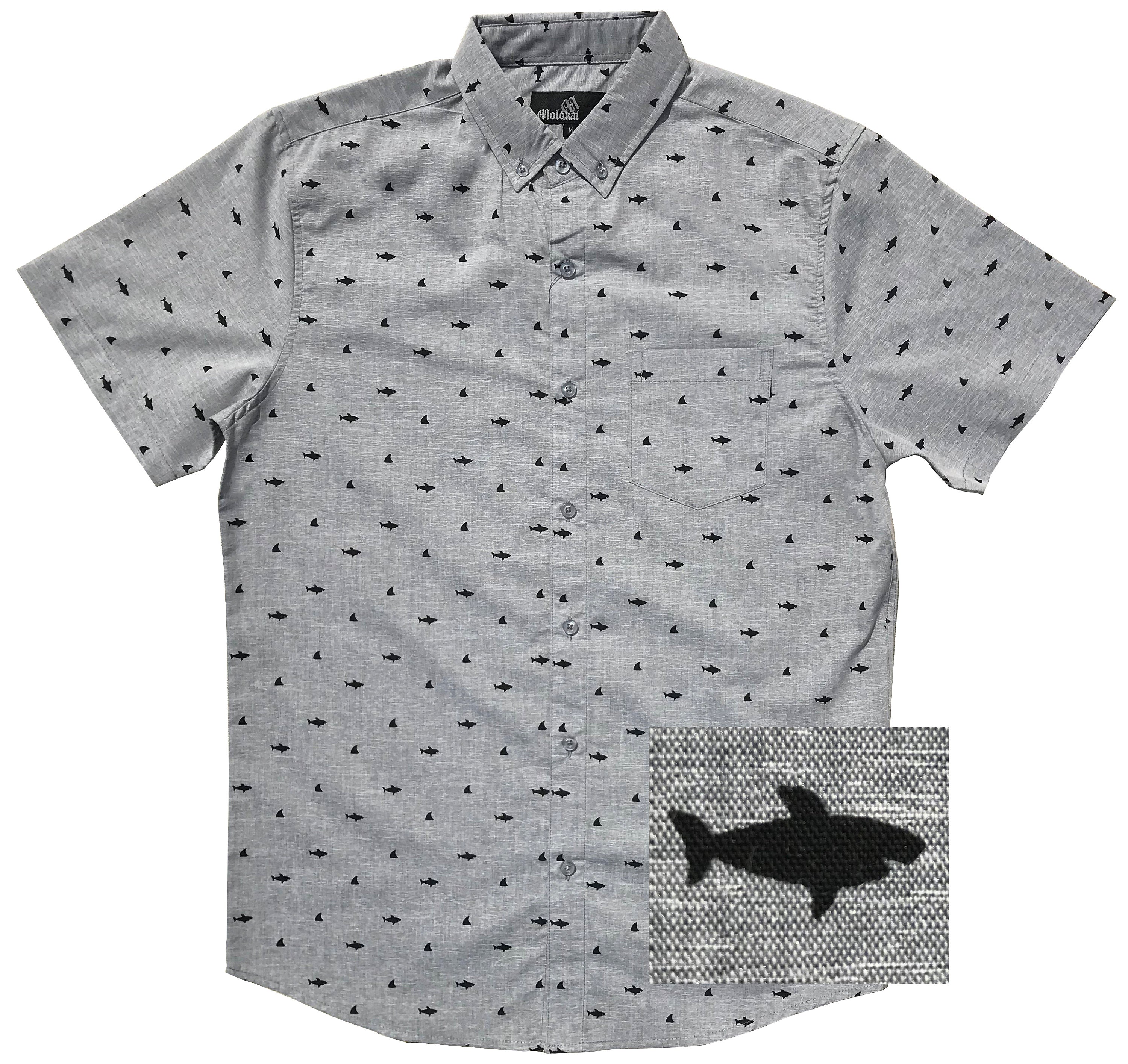 Sharks Grey Button Down Shirts