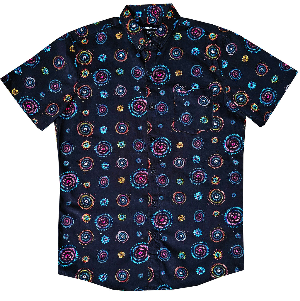Vibrant Spiral Button Down Shirt