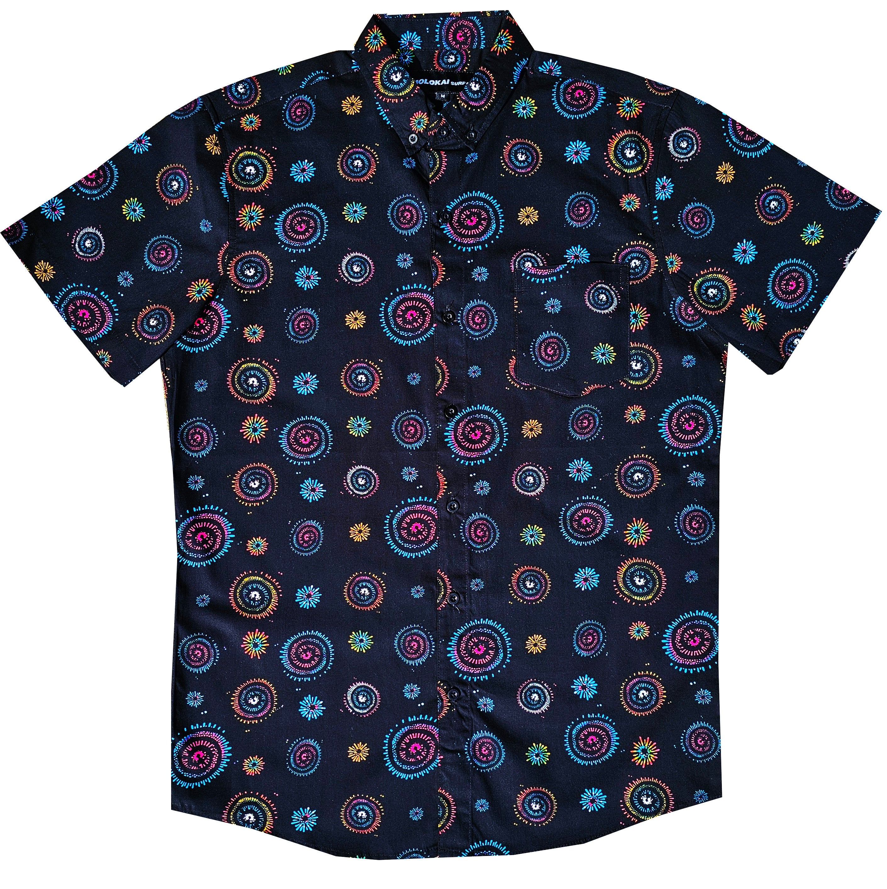 Vibrant Spiral Button Down Shirt