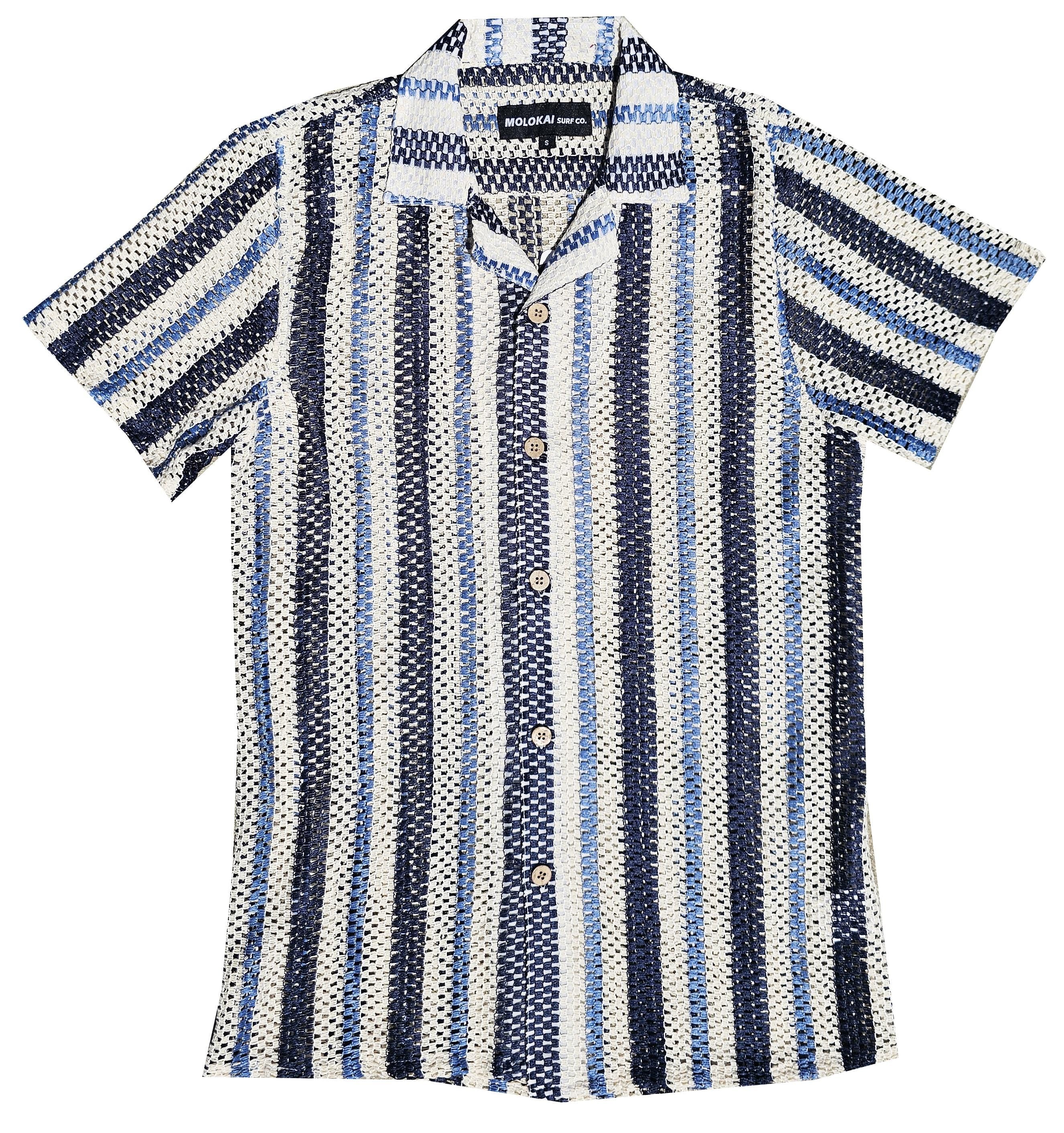 Shades of Blue Crochet Shirt