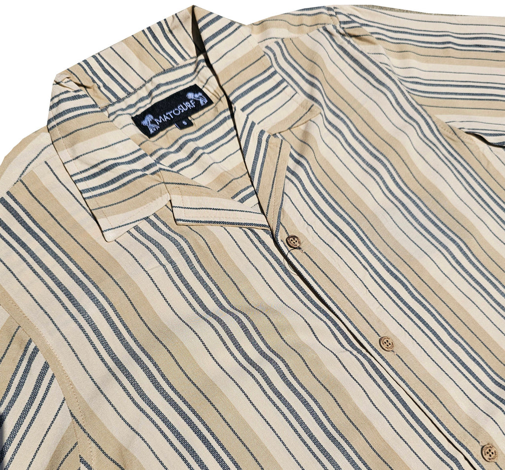Beige Striped Button Down Shirt