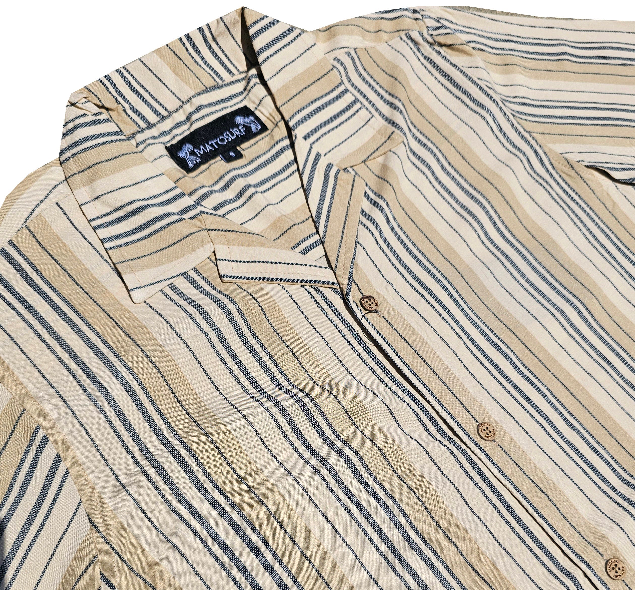 Beige Striped Button Down Shirt