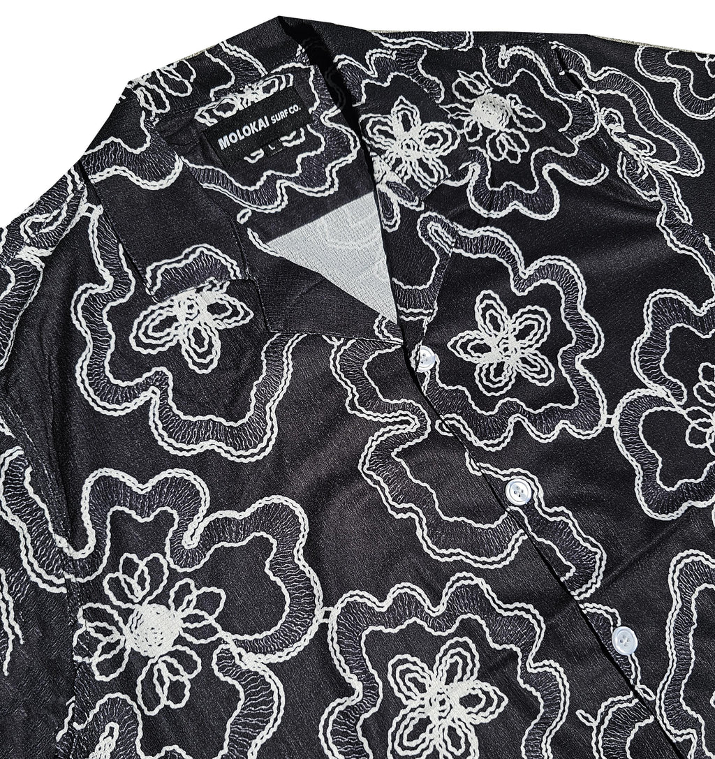Black and White Floral Shirt