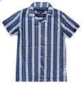 Dark Blue Crochet Button Down Shirt