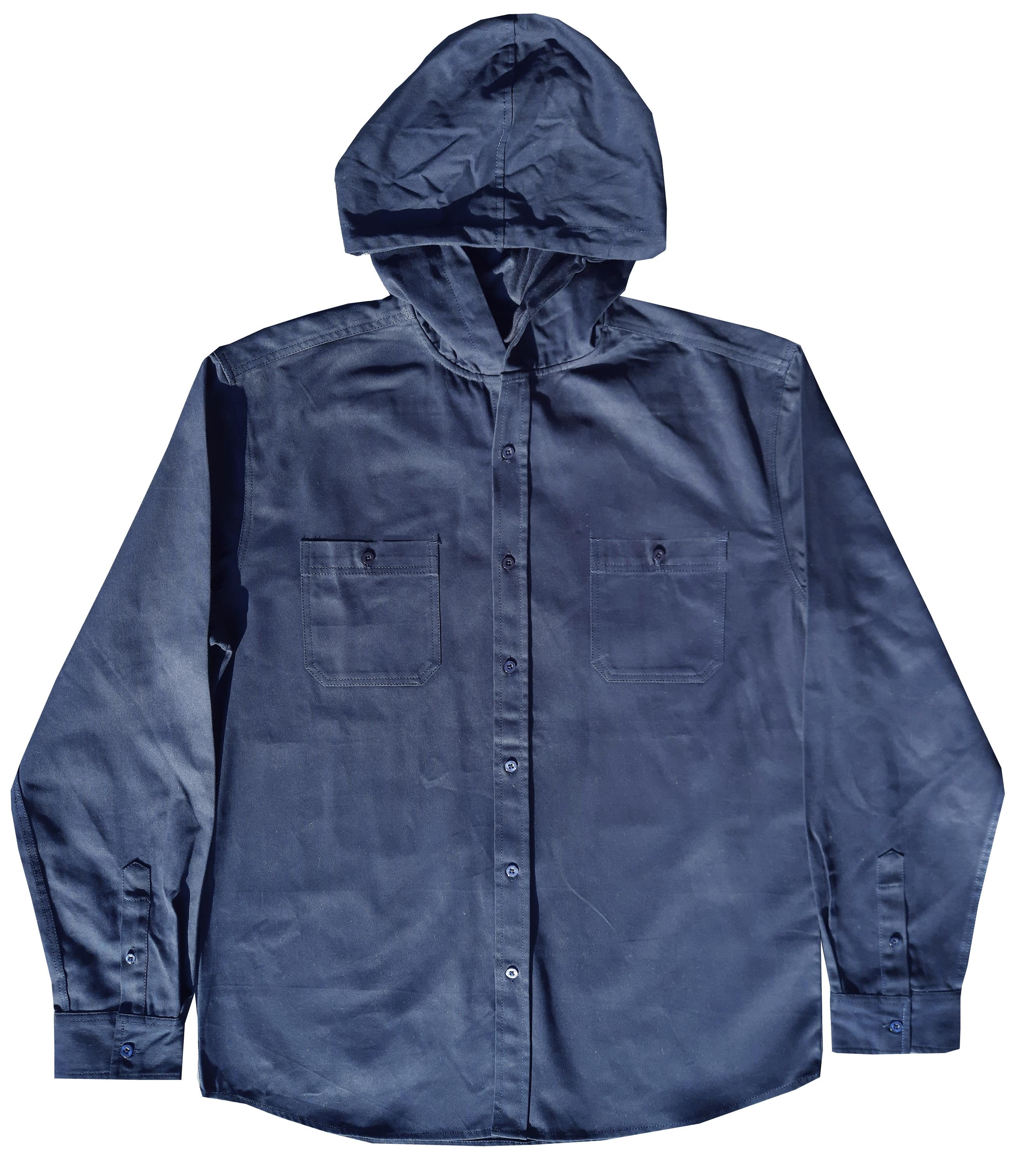 Solid Navy Cargo Hooded Jacket