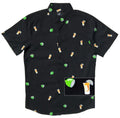 Lime Tequila Button Down Black Shirt