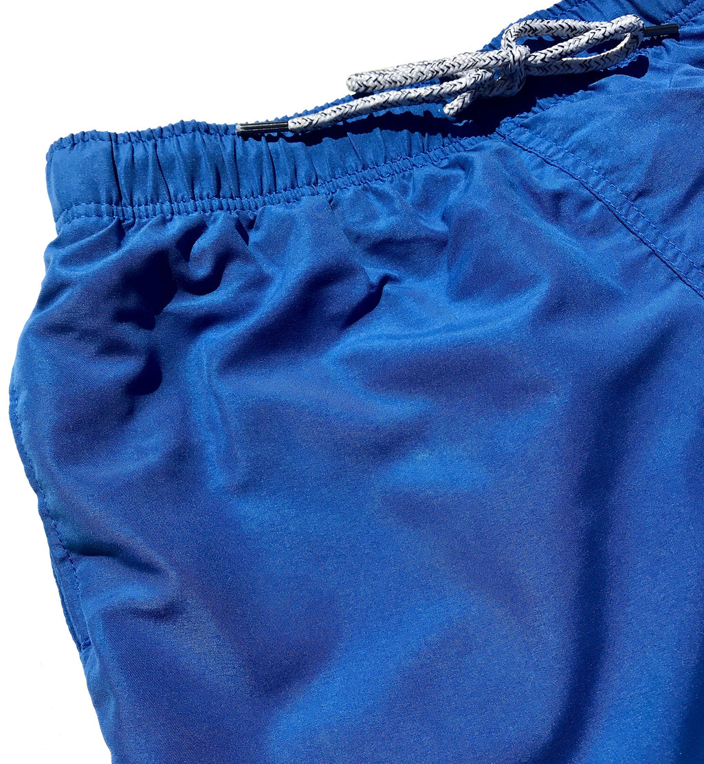 Solid Blue Swim Trunks