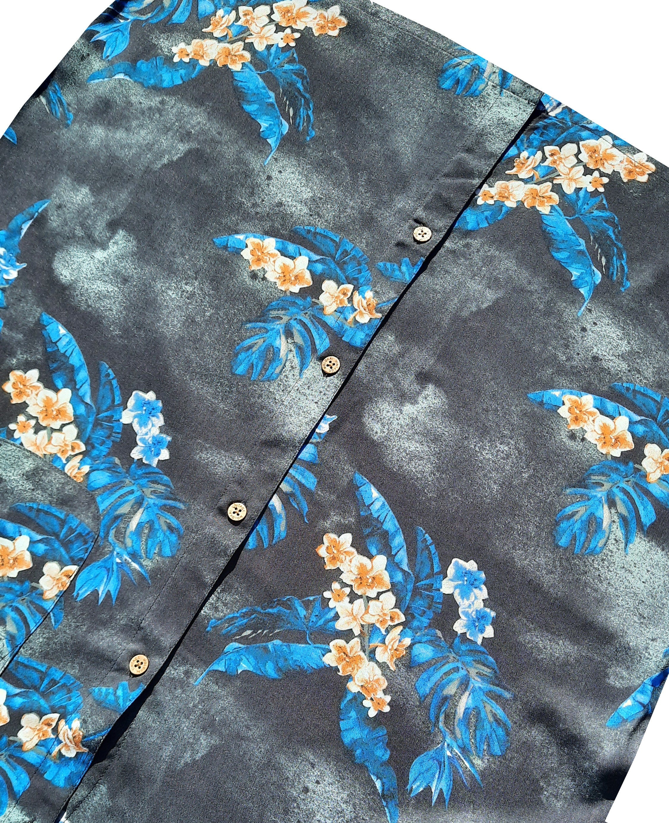 Vintage Electric Blue Leaves