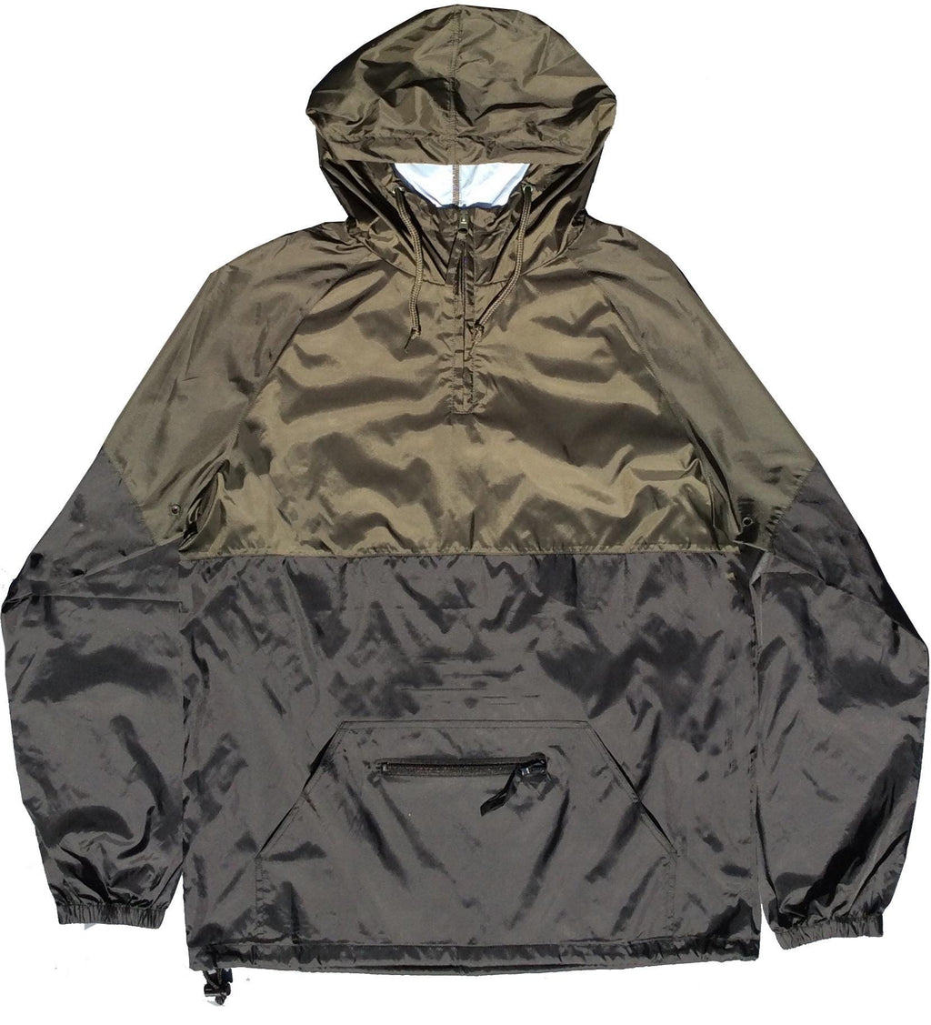 Olive Green and Black Windbreaker