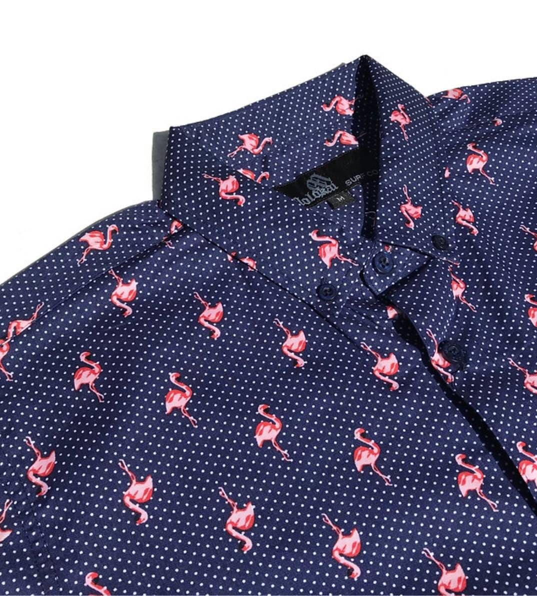 Dotted Flamingo Button Down Shirt