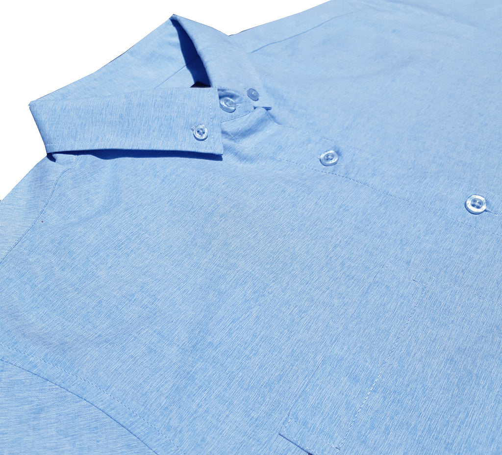 Solid Light Blue Button Down Boys Shirt