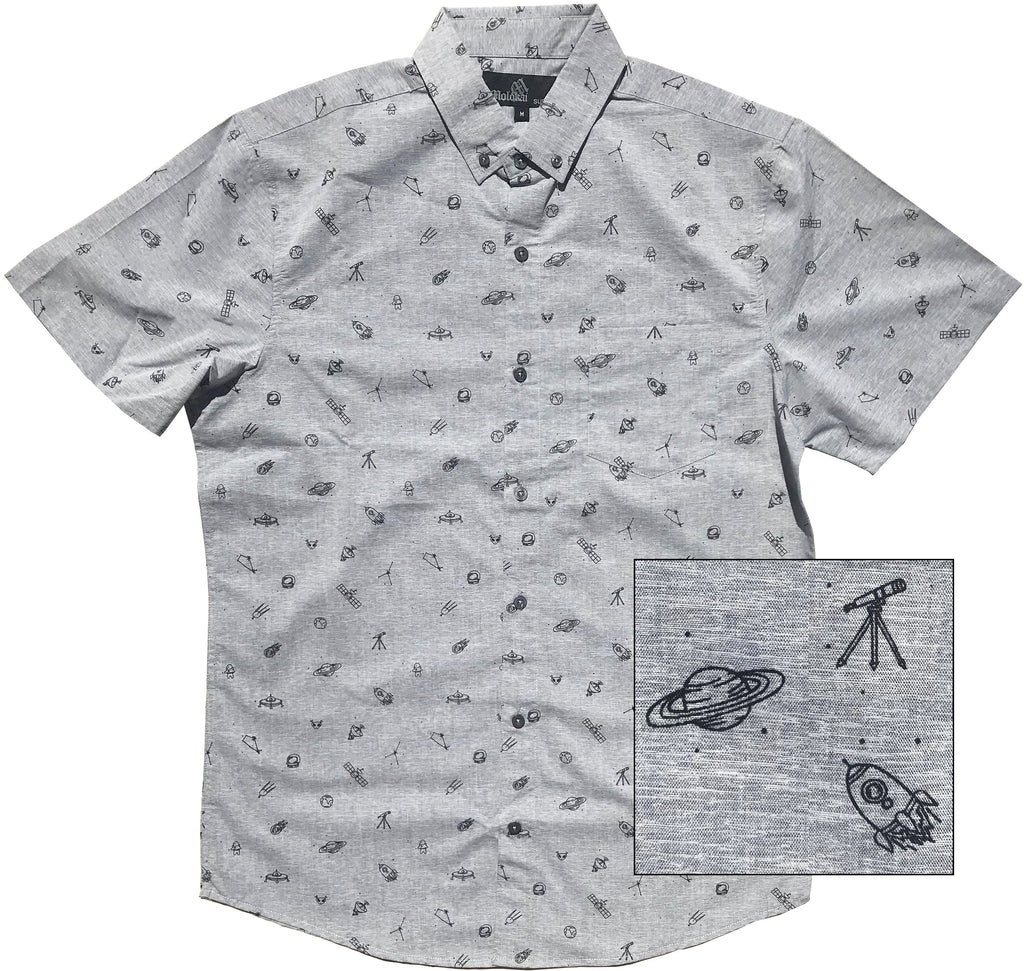 Space Odyssey Cosmos Aliens Boys Button Down Shirt