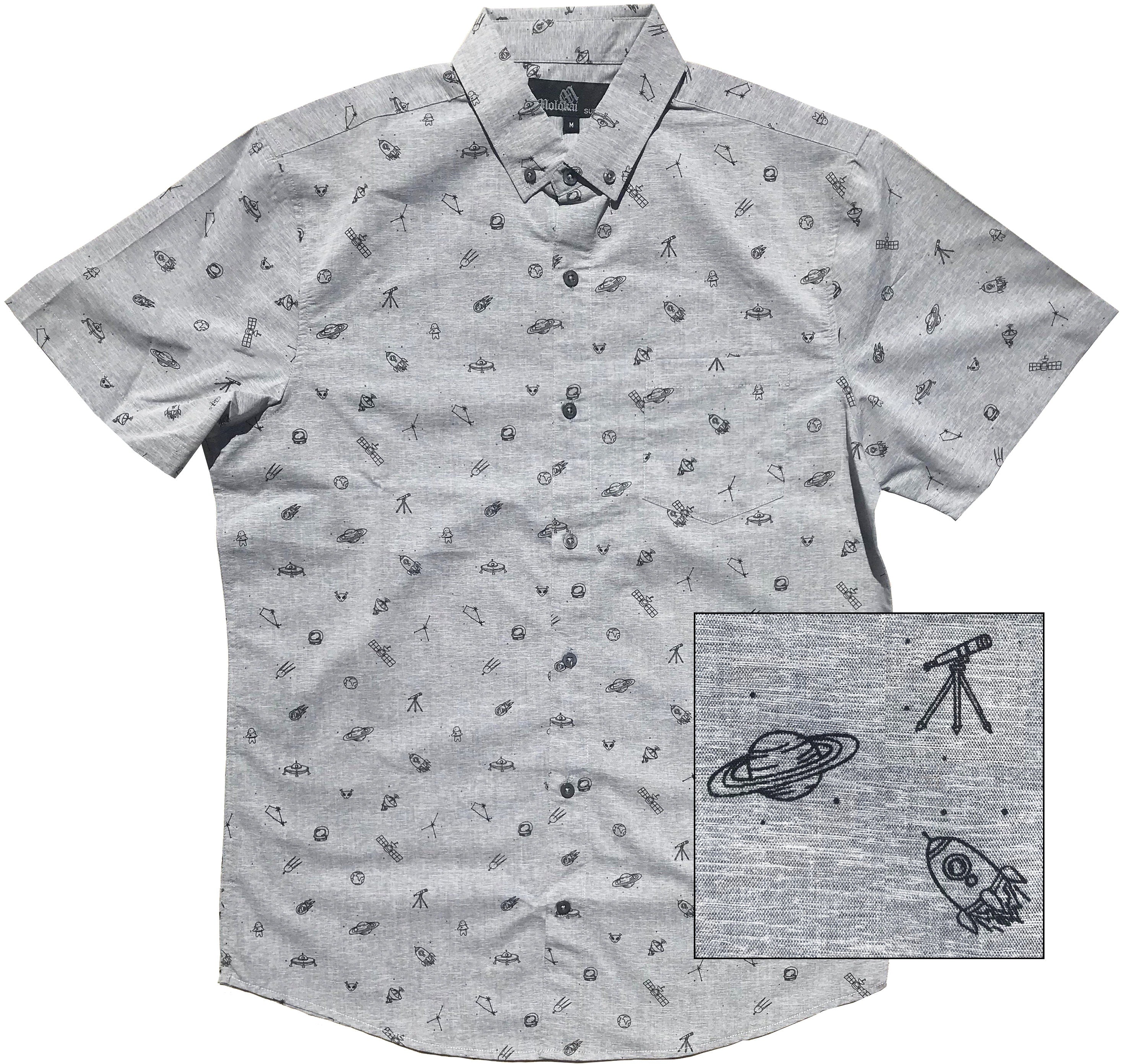 Space Odyssey Cosmos Aliens Boys Button Down Shirt