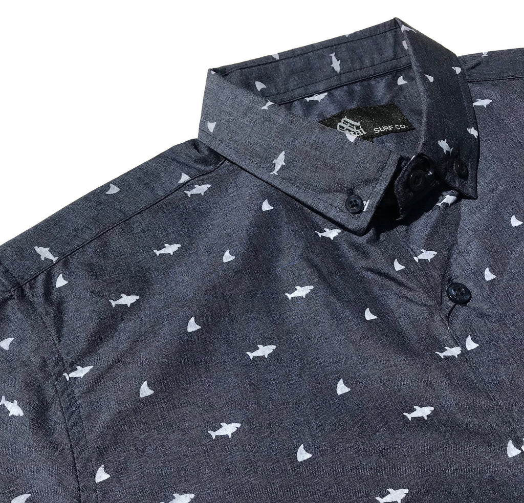 Sharks Navy Button Down Shirt
