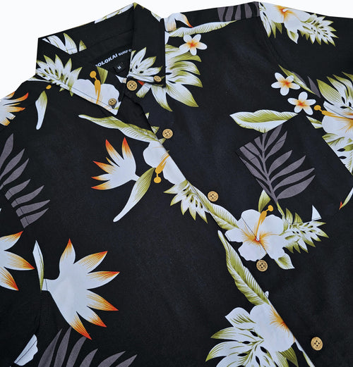 Black Birds of Paradise Button Down Shirt