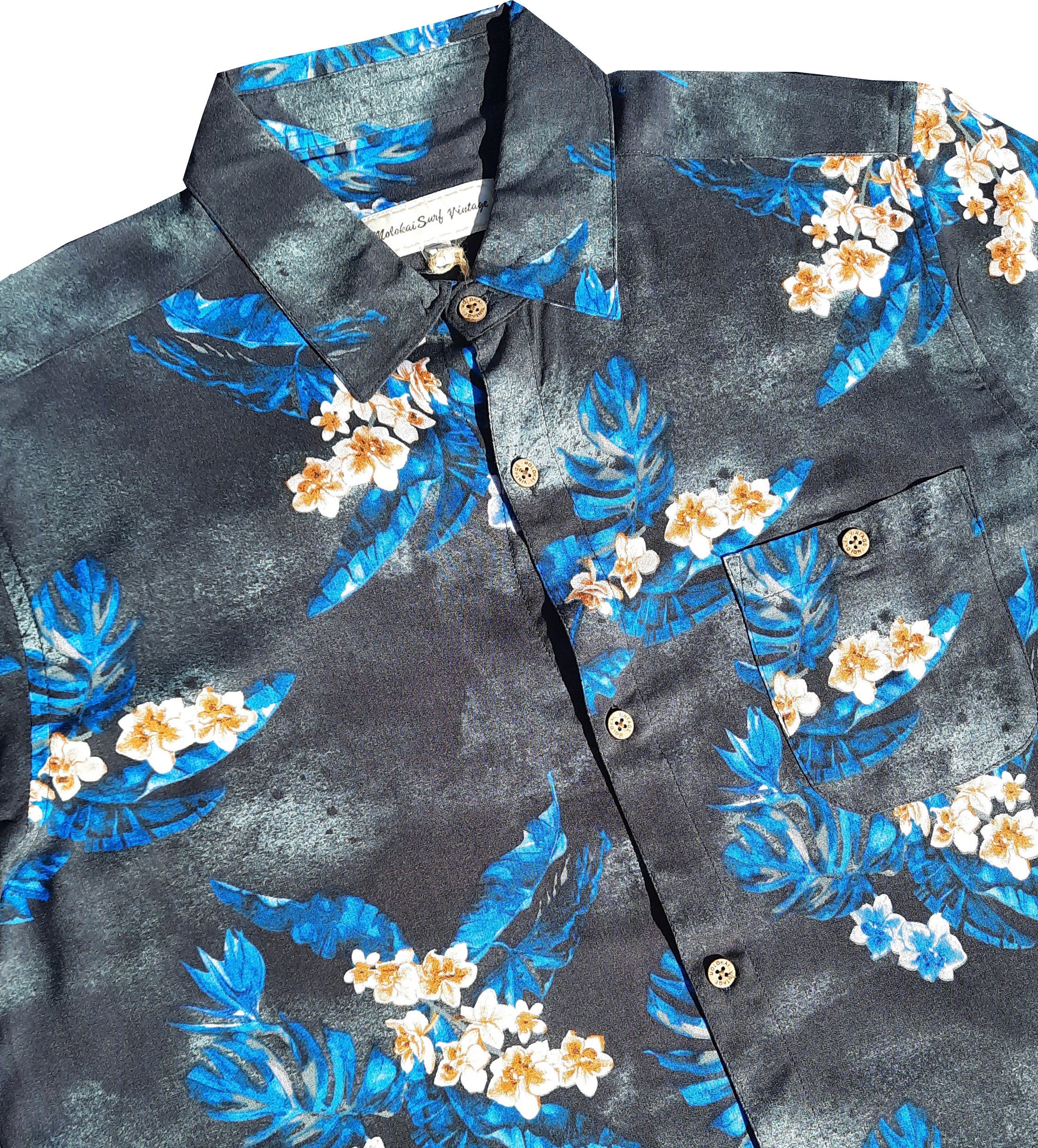 Vintage Electric Blue Leaves