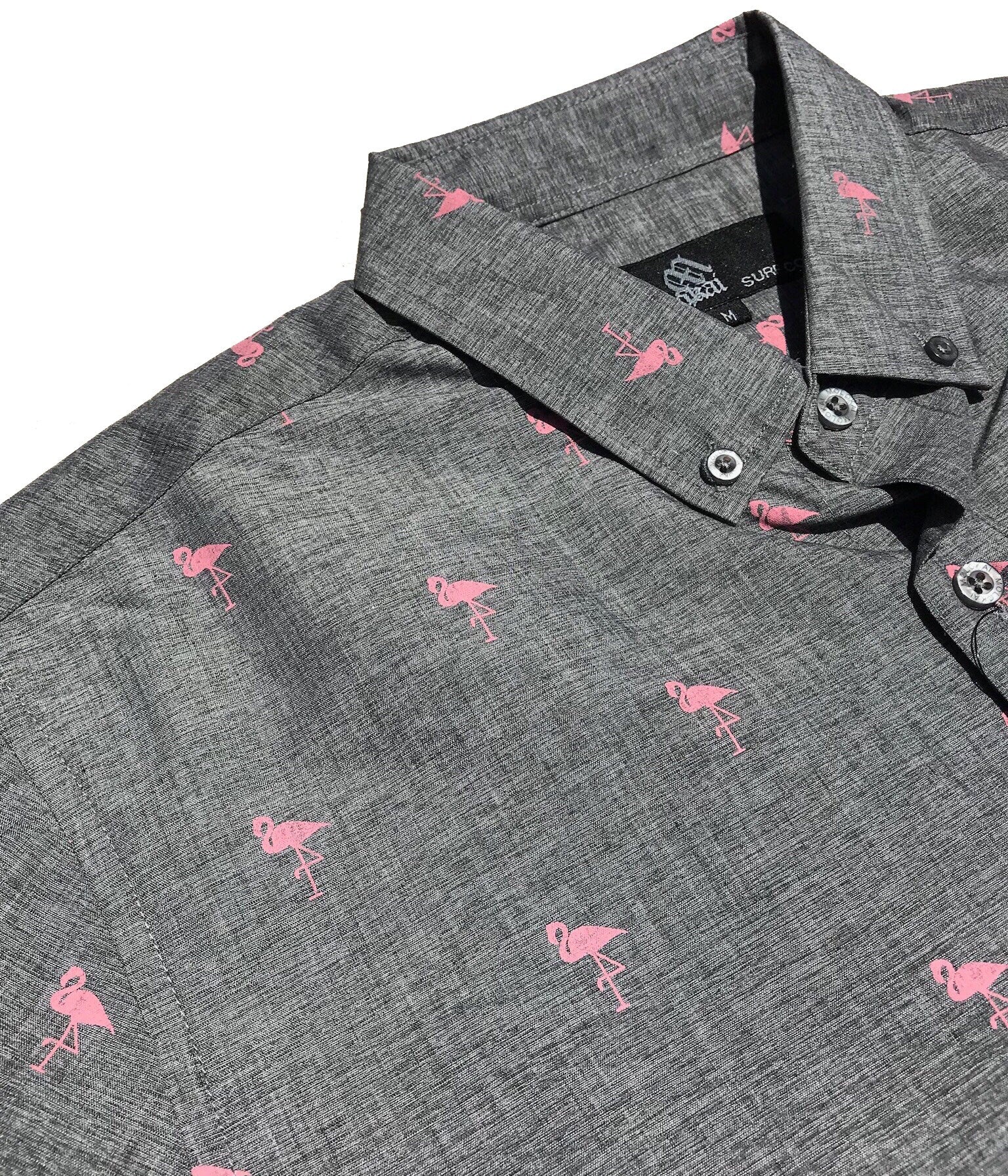 Flamingo Grey Button Down Shirt