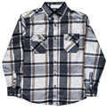 Charcoal and Beige Heavy Flannel