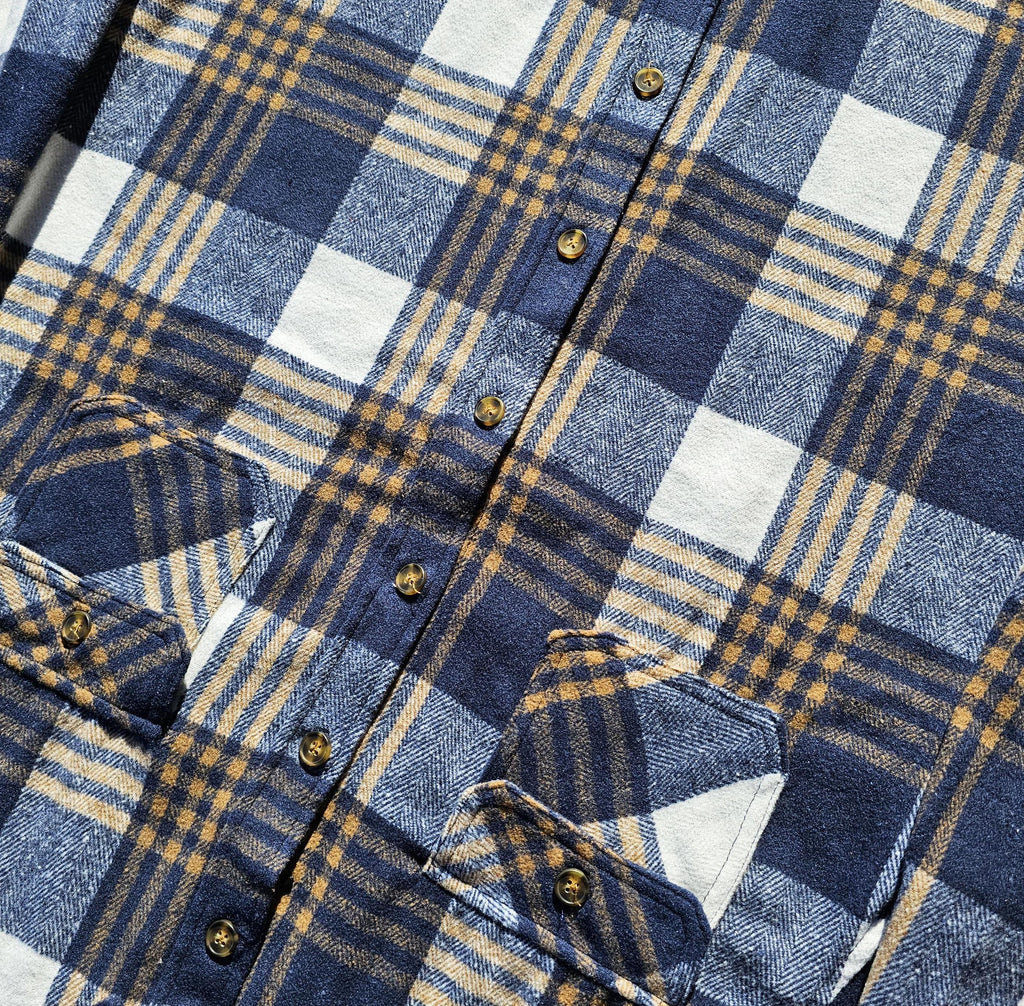 White and Navy Heavy Flannel