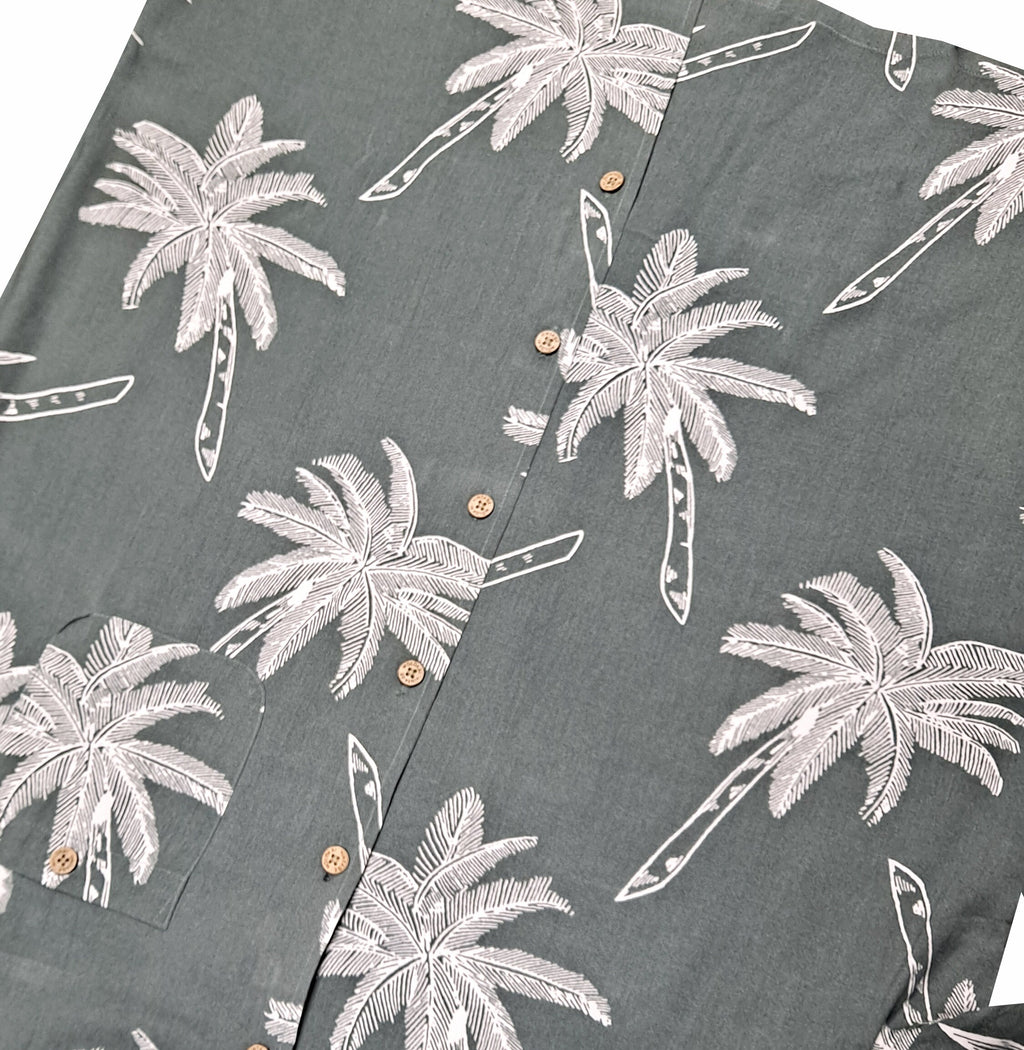 Vintage Olive Green and White Palms