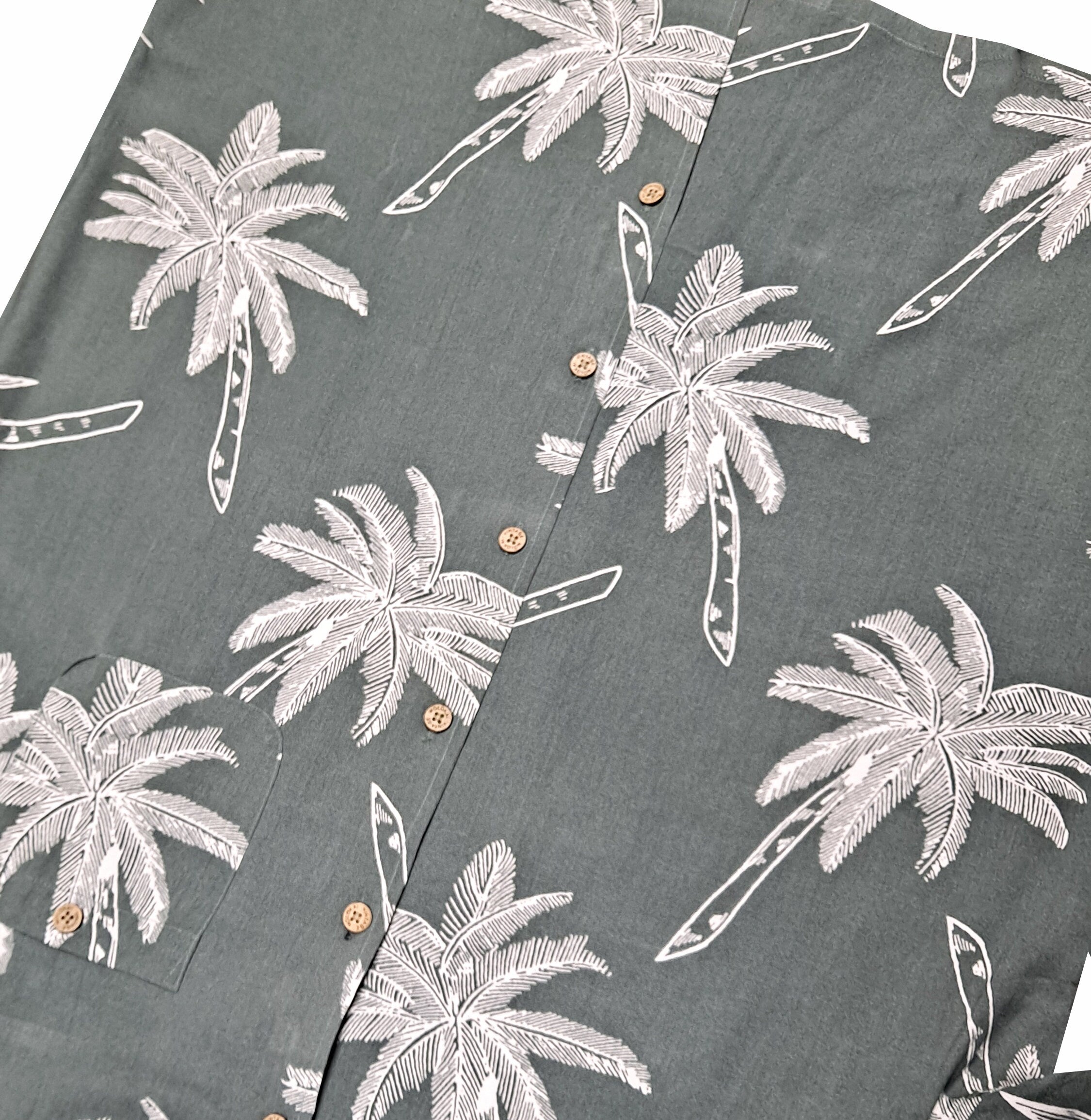 Vintage Olive Green and White Palms