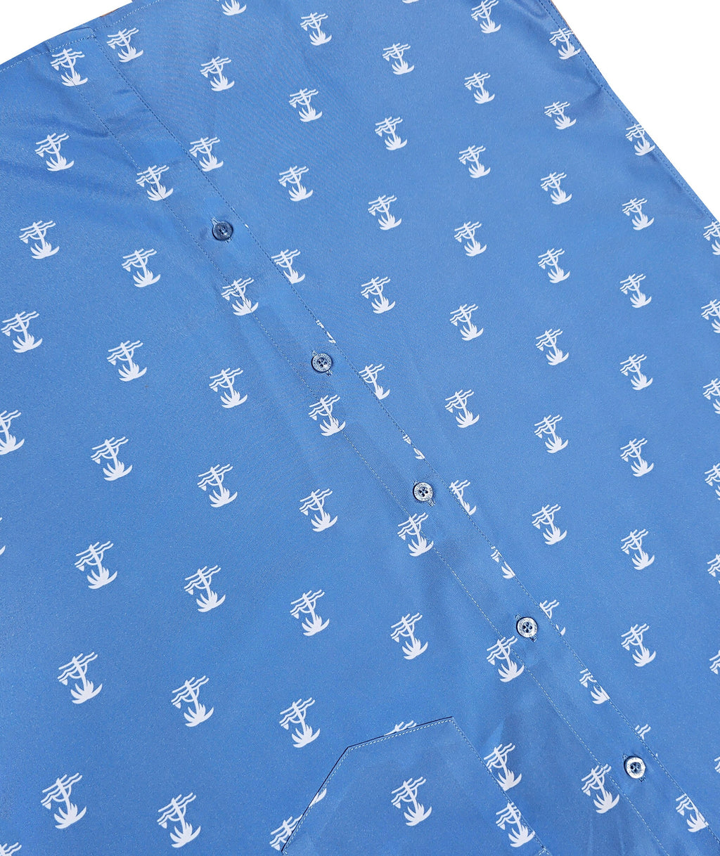 Sky Blue Palms Button Down Shirt