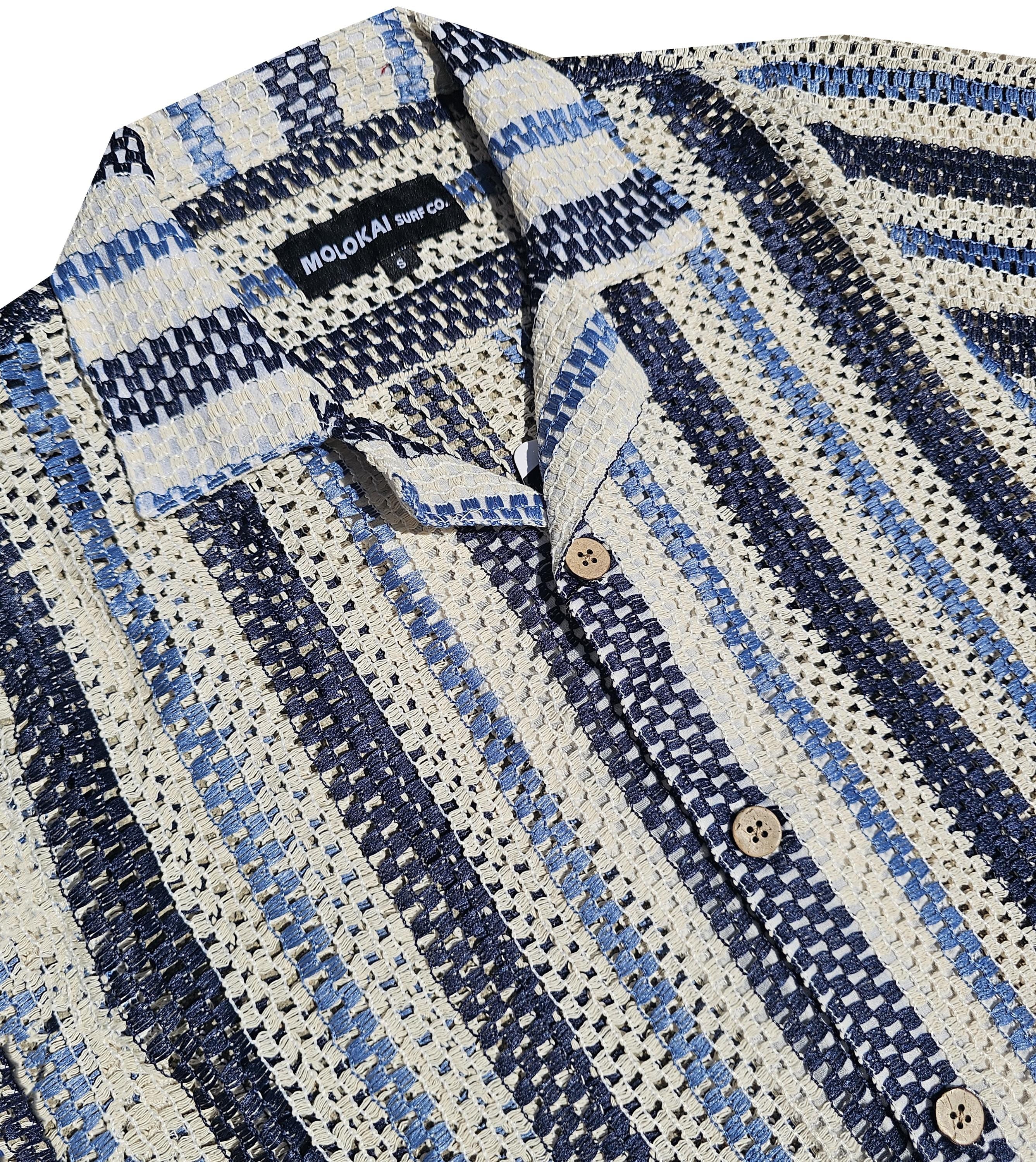 Shades of Blue Crochet Shirt