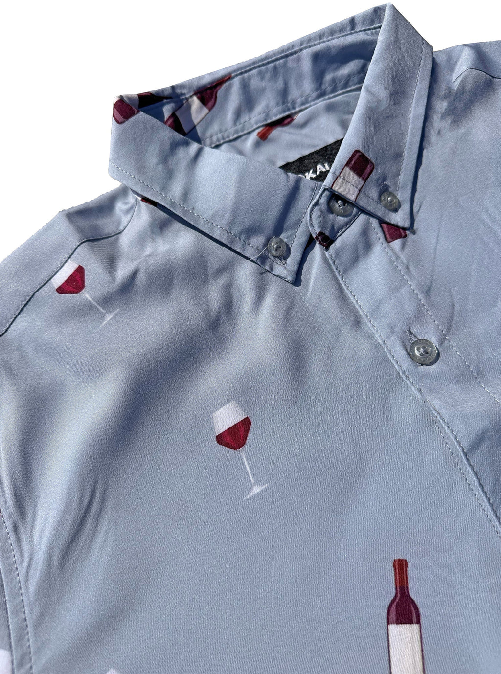 Gray Wine Button Down Shirt