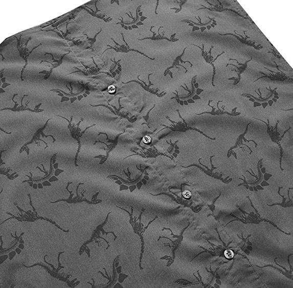 Charcoal Dinosaur Button Down Shirt