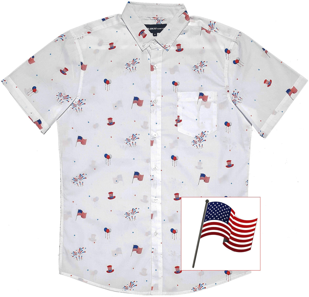 America July 4th Patriot Button Down Shirt
