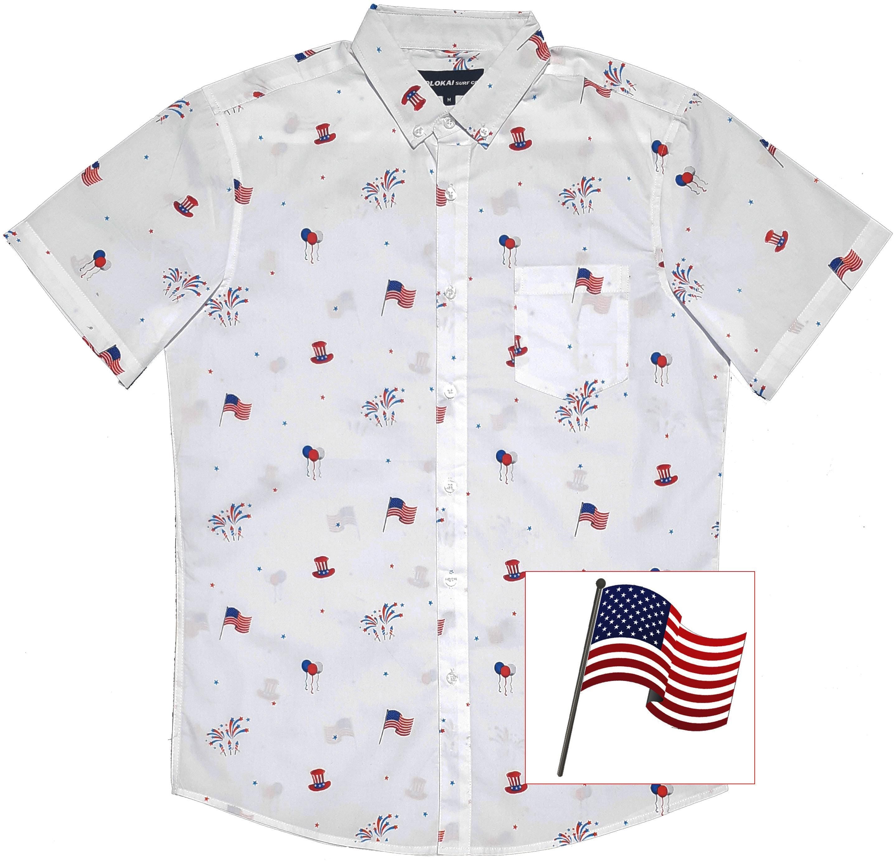 America July 4th Patriot Button Down Shirt