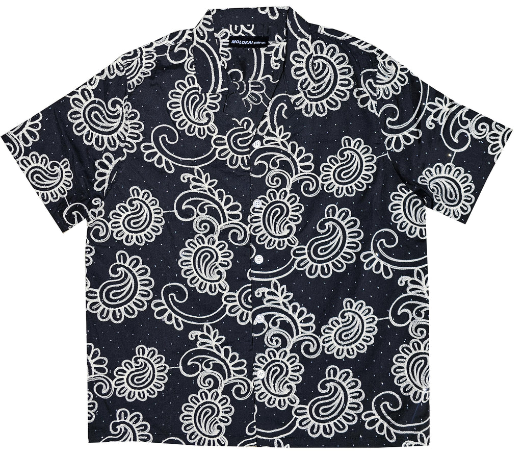 Black Floral Rhinestone Shirt
