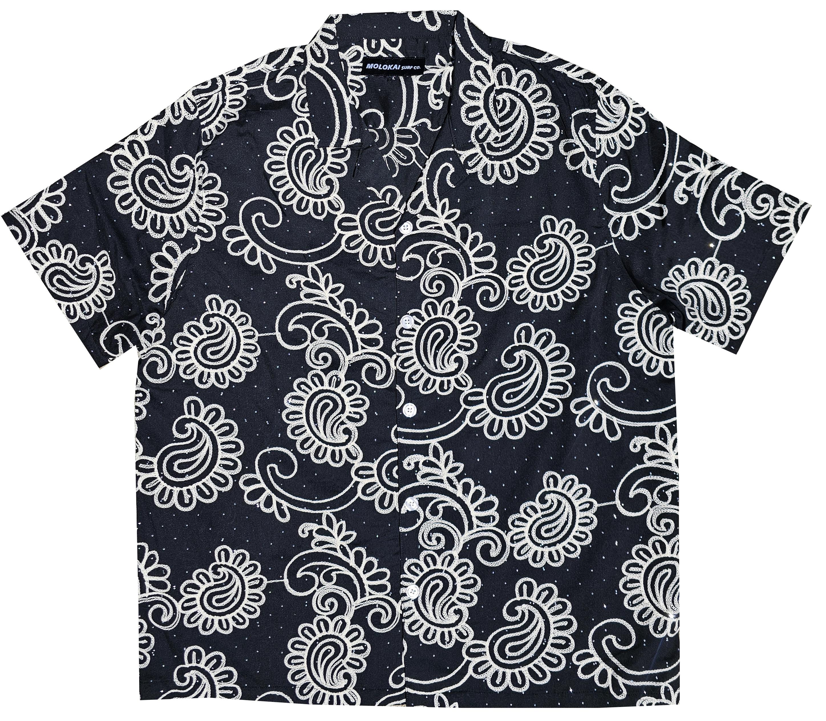 Black Floral Rhinestone Shirt