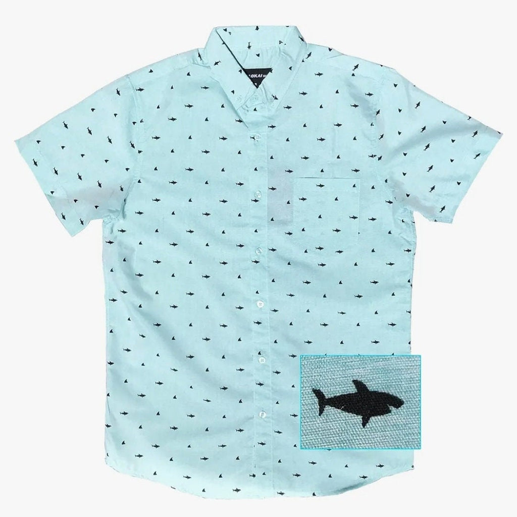 Sharks Mint Button Down Boys Shirts