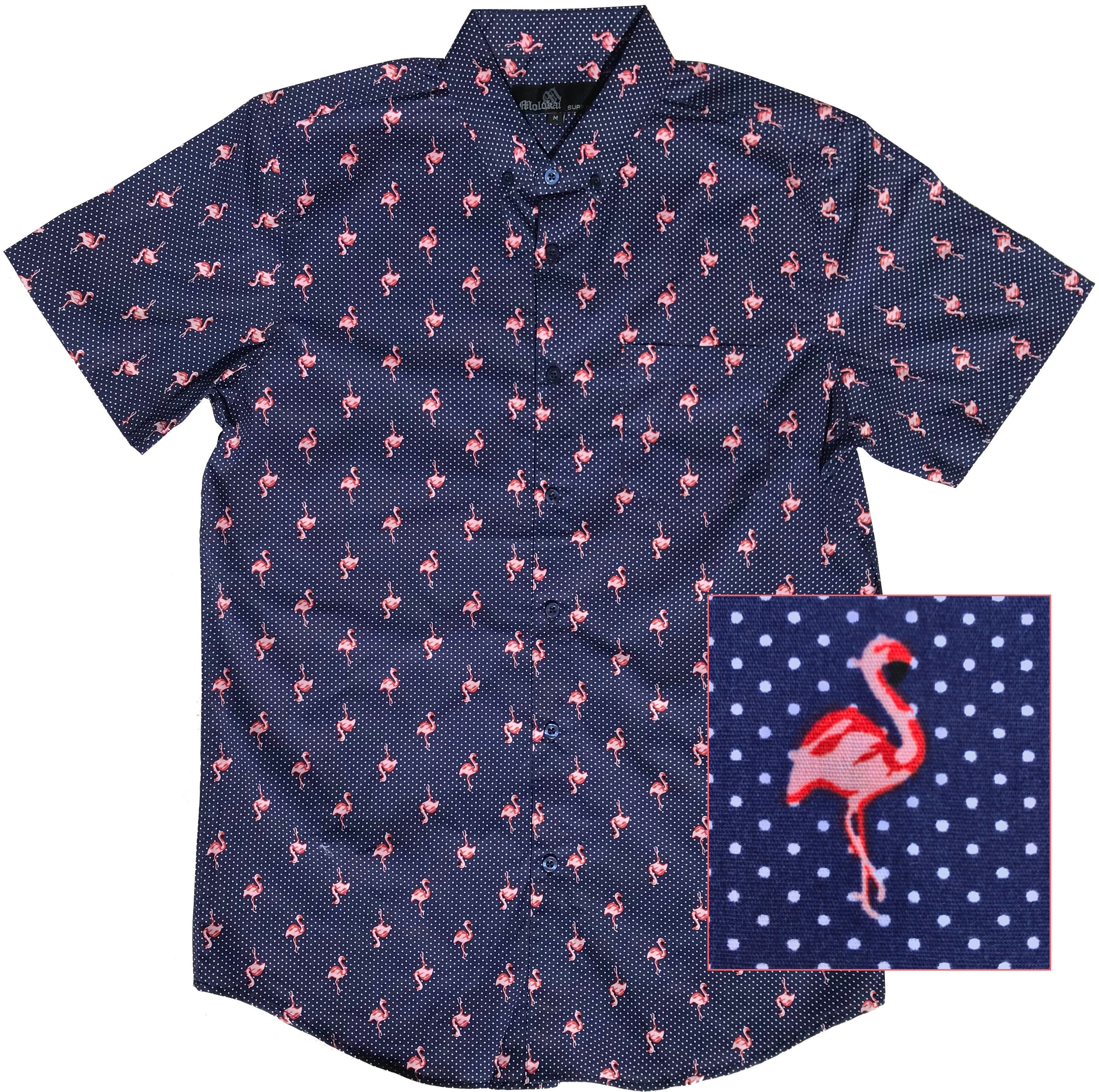 Dotted Flamingo Button Down Shirt