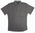 Solid Charcoal Knit Button Down Shirt