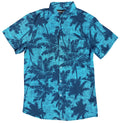 Electric Blue Palms Button Down Shirt