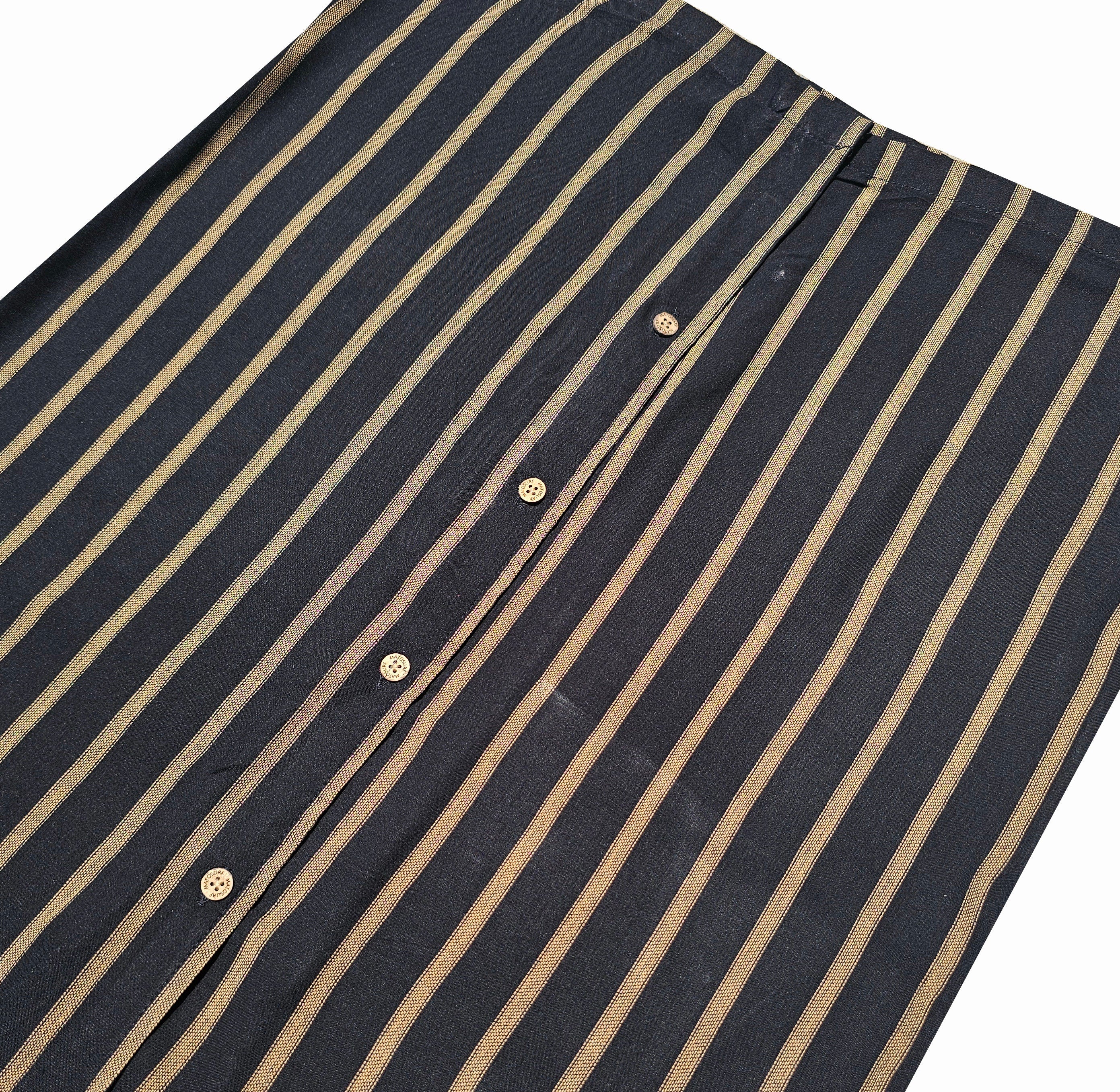 Black and Gold Striped Button Down Shirt