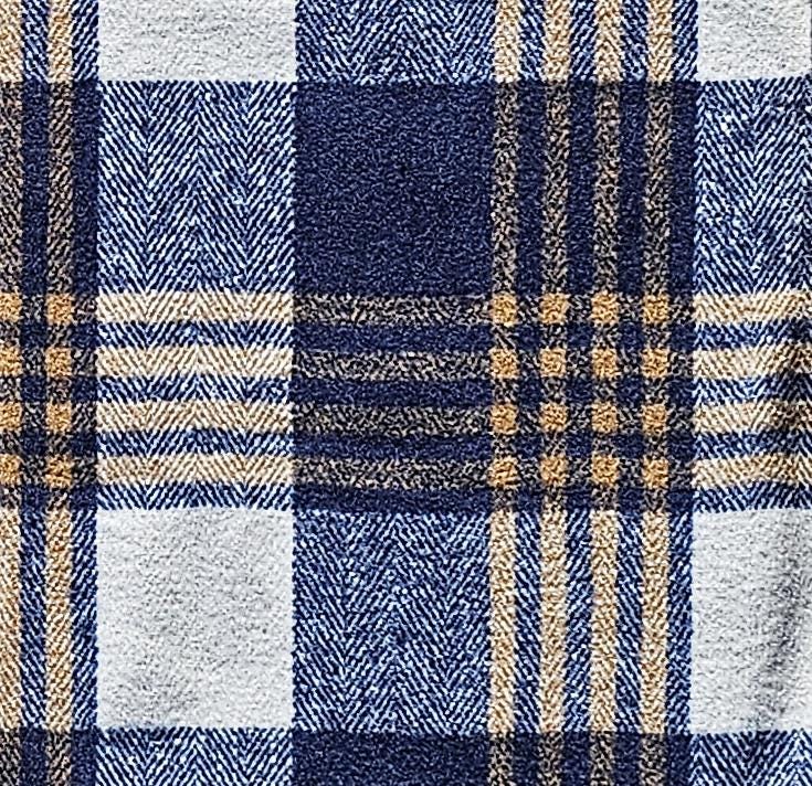 White and Navy Heavy Flannel