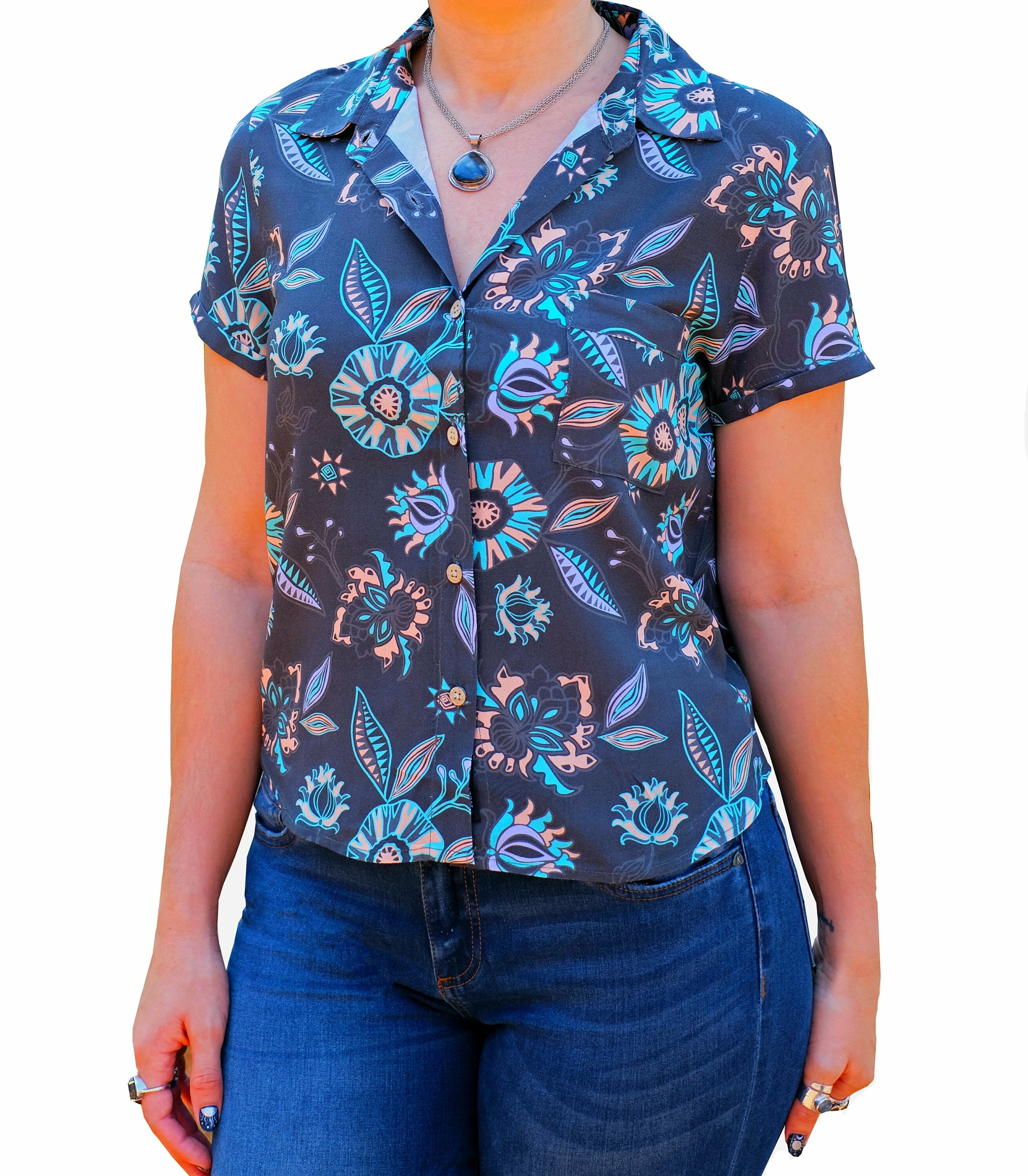 Women's Retro Floral Shirt