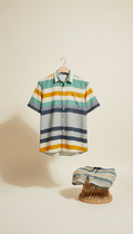 Deep Surf Blue Geo Stripe Shirt