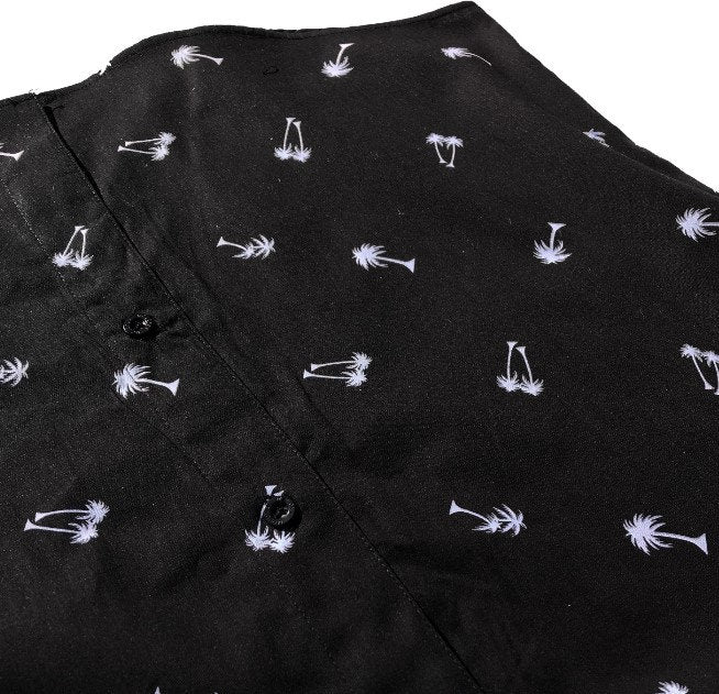 Black Palm Tree Button Down Boys Shirt